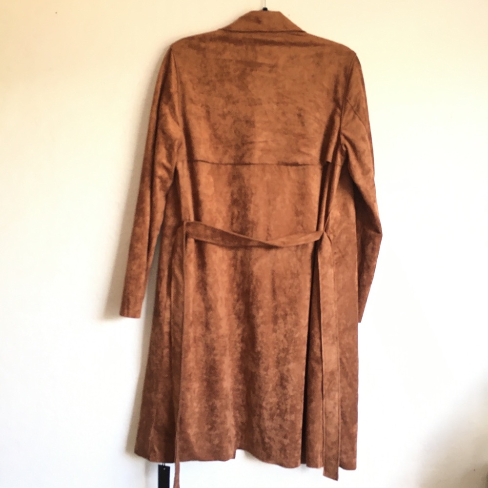 Blank NYC Coco Faux Suede Belted Trench Coat Small - Picture 13 of 14